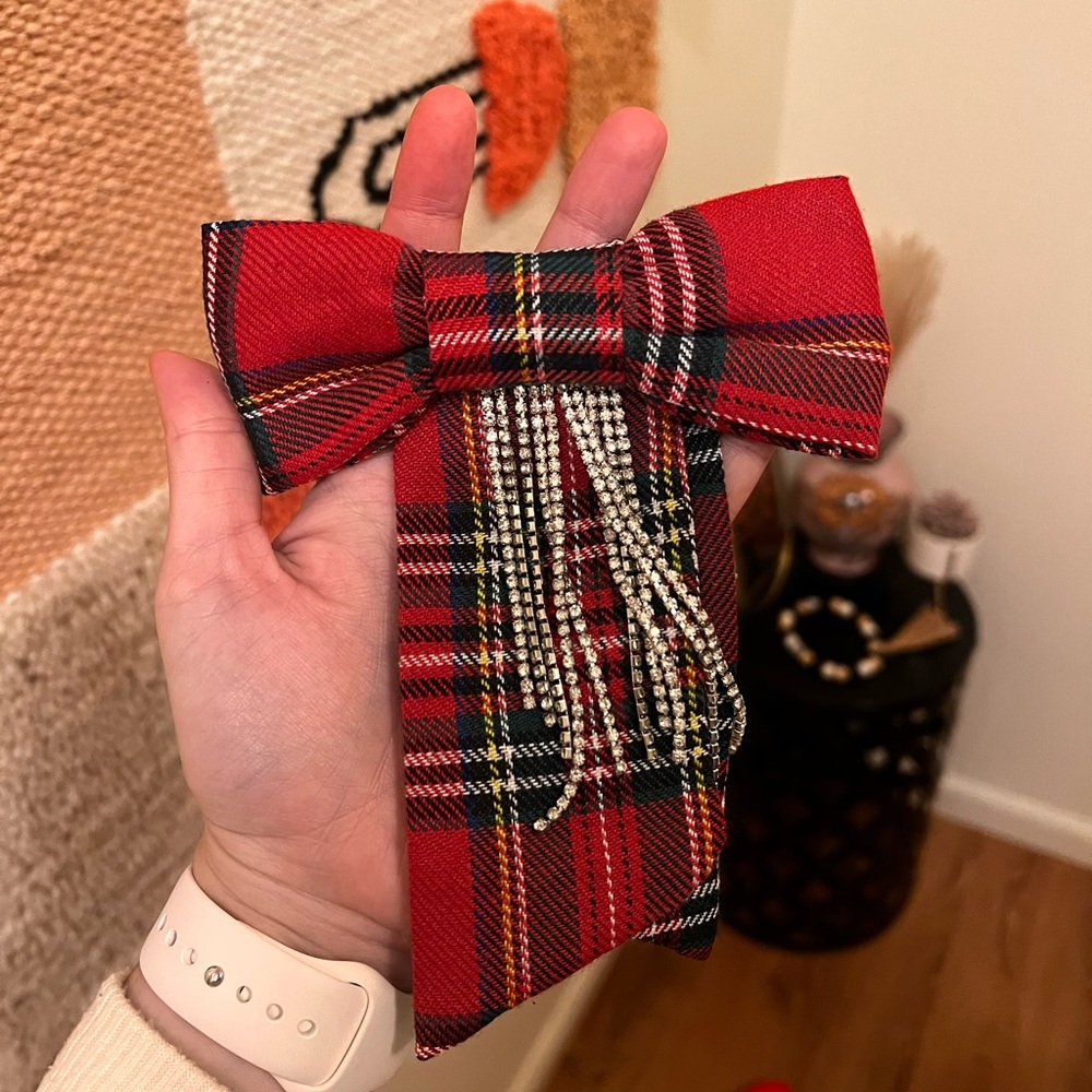 Plaid Red Bow Hair Accessory